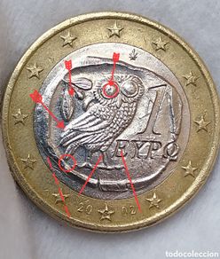 Monete con errori: 1eu Grecia ceca ”s” Suomi, Finlandia ERRORES SINGULARES ACUÑACIÓN
